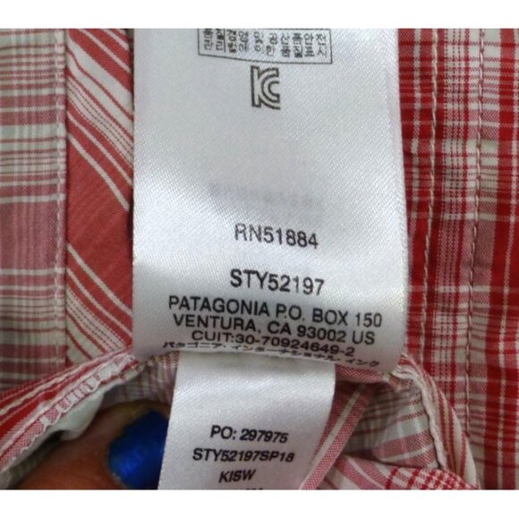 Patagonia Shirt Mens Large Red Plaid Button Up Fishing Long Sleeve Outdoors - Picture 12 of 14